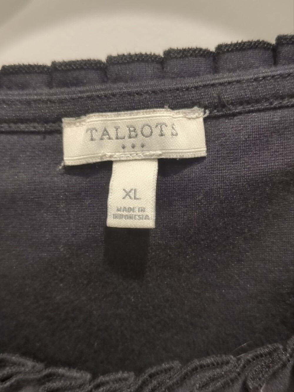 Talbots Black Sleeveless Ruffle-Neck Shell Top - Picture 2 of 4